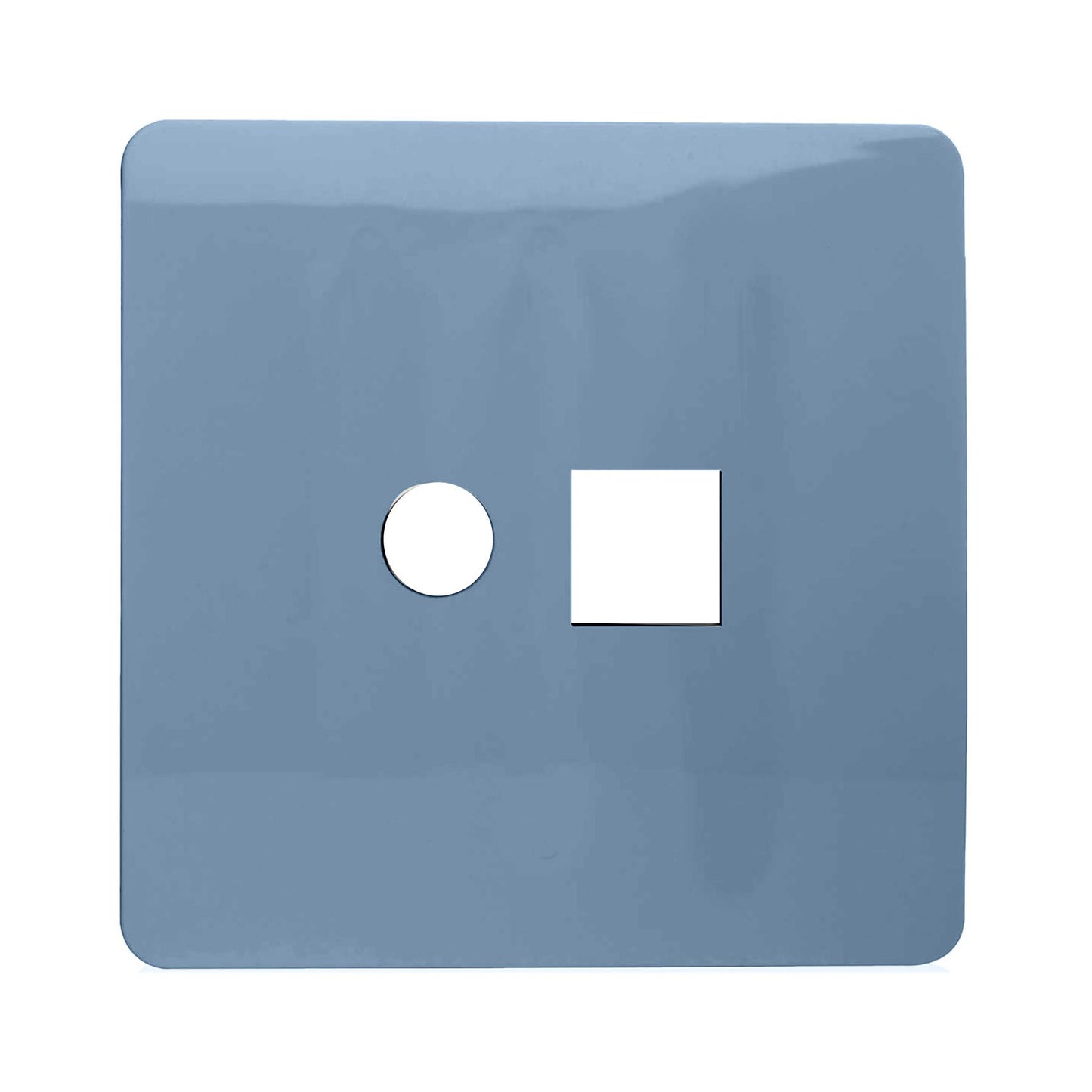 Trendi Switch 2 Gang Spare Faceplate For Modern Designer PC Ethernet Sockets Sky Blue