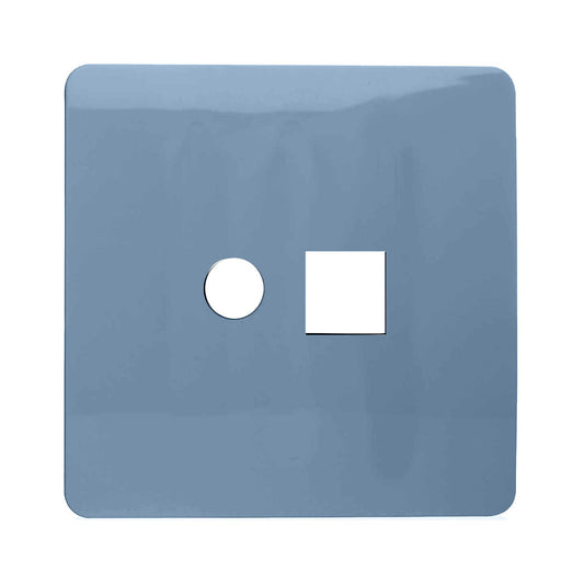 Trendi Switch 2 Gang Spare Faceplate For Modern Designer PC Ethernet Sockets Sky Blue