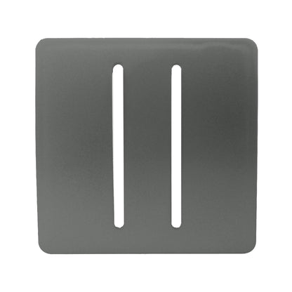Trendi Switch 2 Gang Spare Faceplate for Modern Designer Light Switch in Charcoal Grey