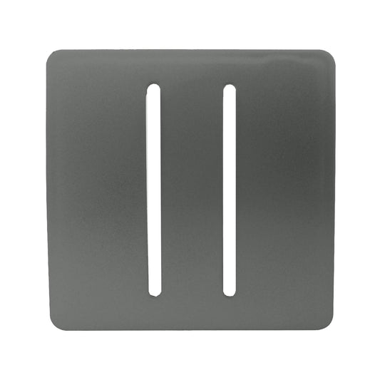Trendi Switch 2 Gang Spare Faceplate for Modern Designer Light Switch in Charcoal Grey