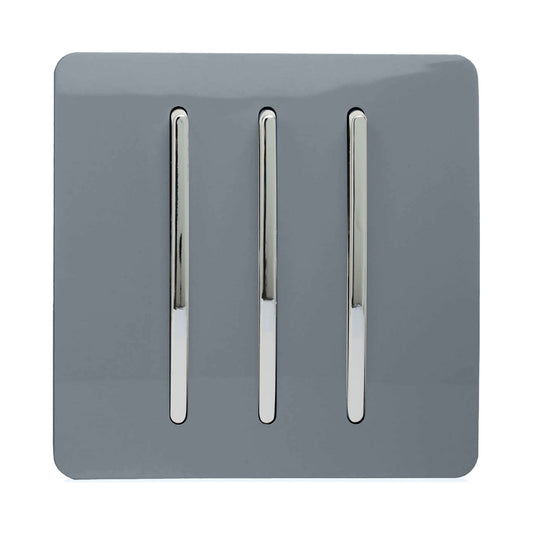Trendi Switch 3 Gang 1 or 2 way Rocker Light Switchin Warm Grey