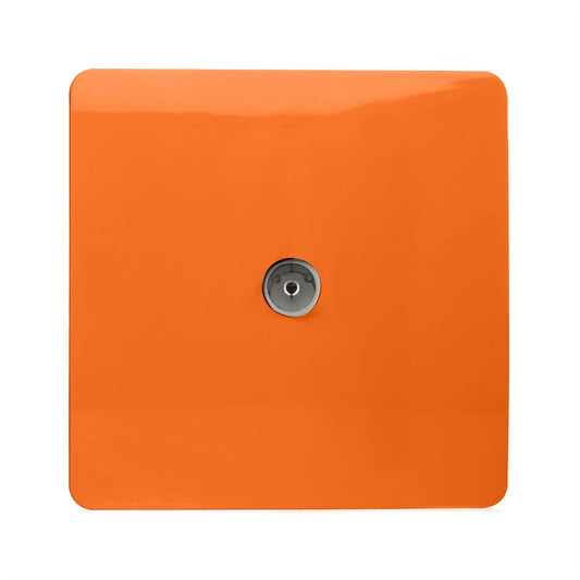 Trendi Switch 1 Gang Female Co-Axial Television Socketin Sunset Orange