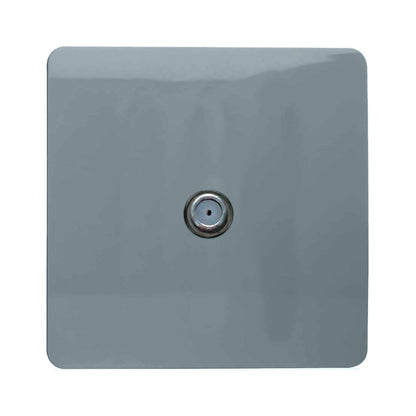 Trendi Switch 1 Gang Male F-Type Satellite Television Socket in Cool Grey