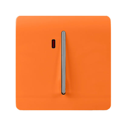 Trendi Switch 1 Gang 45 Amp Cooker Switch with Neon in Sunset Orange