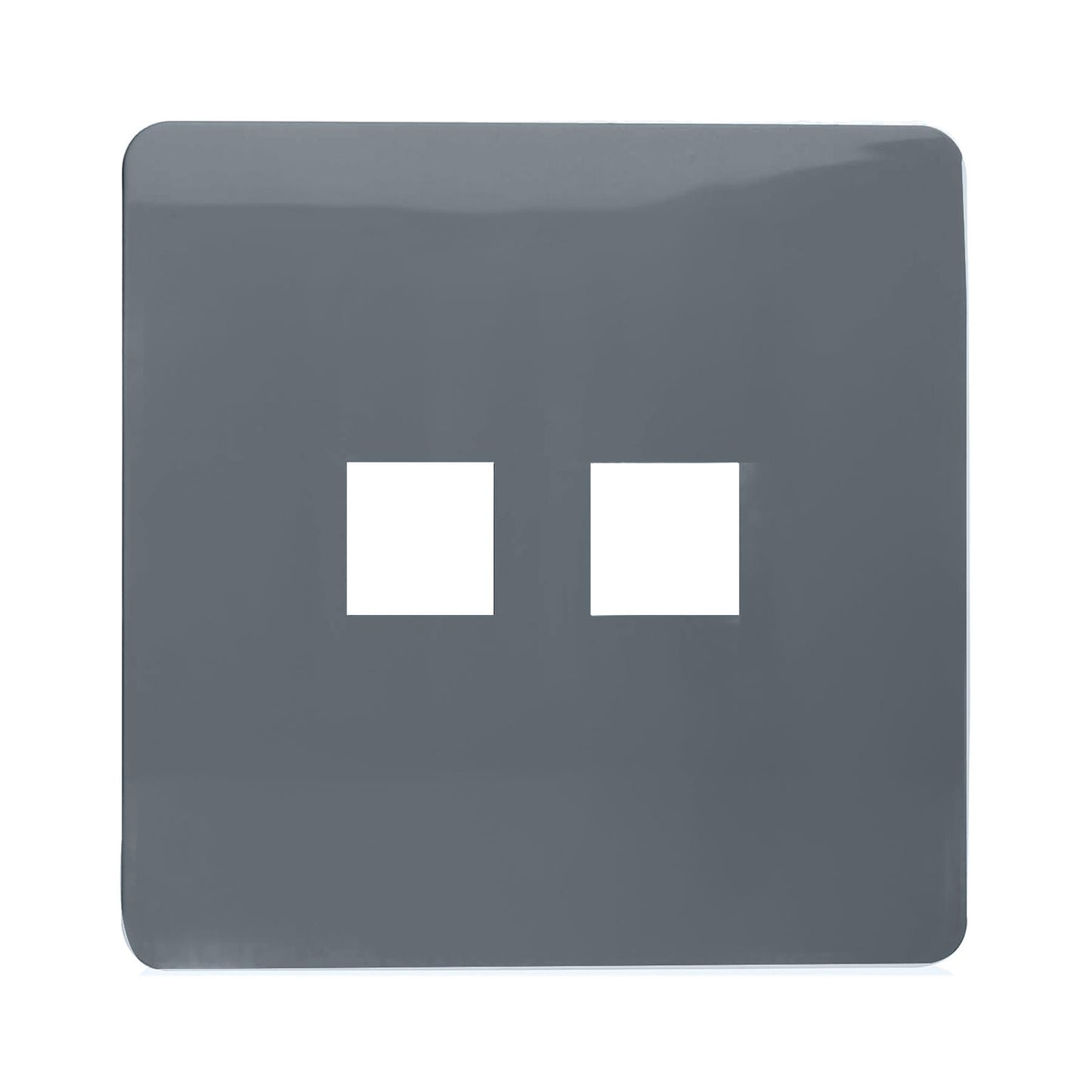 Trendi Switch 2 Gang Spare Faceplate For Modern Designer Telephone Slave Socket in Warm Grey