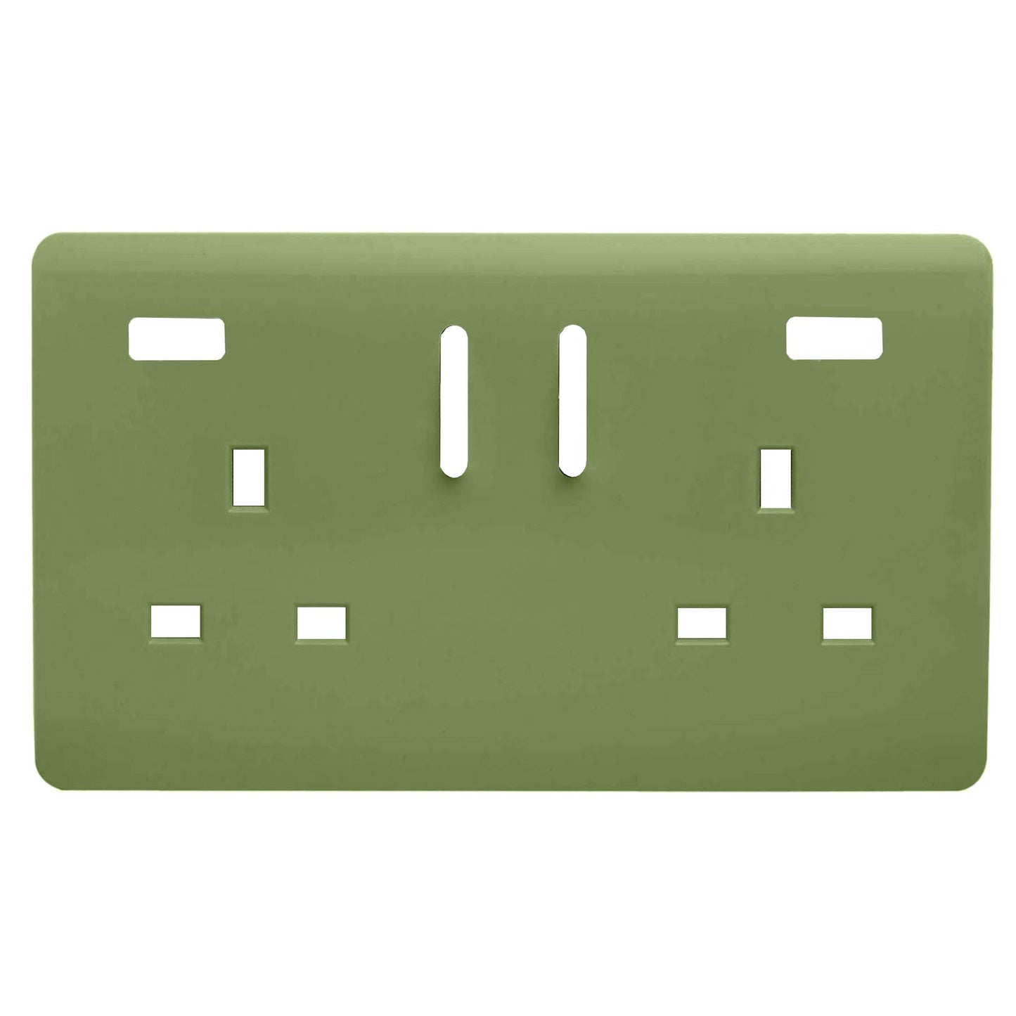Trendi Switch 2 Gang USB Spare Faceplate For Modern Designer Plug Socket in Moss Green