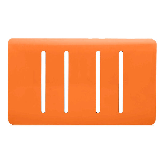 Trendi Switch 4 Gang Spare Twin Faceplate for Modern Designer Light Switch in Sunset Orange