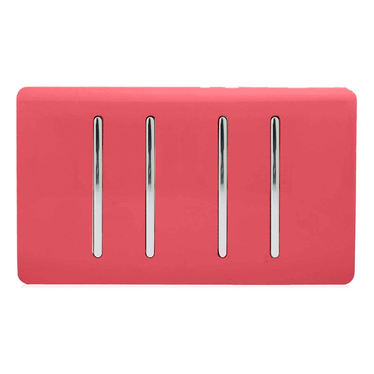 Trendi Switch 4 Gang 1 or 2 Way Light Switchin Strawberry Red