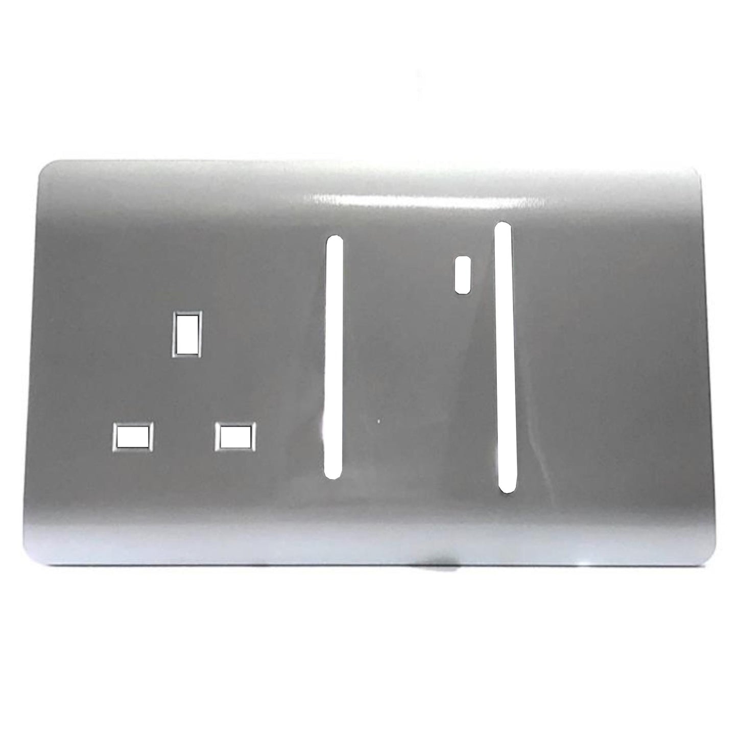 Trendi Spare Faceplate For Cooker Switch & Plug Socket with Neon in Platinum Silver