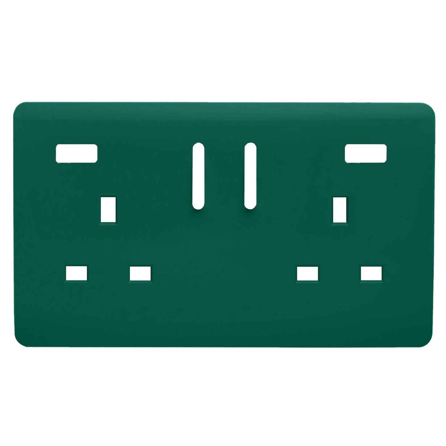 Trendi Switch 2 Gang USB Spare Faceplate For Modern Designer Plug Socket in Dark Forest Green