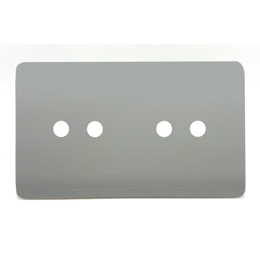 Trendi Switch 4 Gang LED Dimmer Replacement Faceplate in Platinum Silver