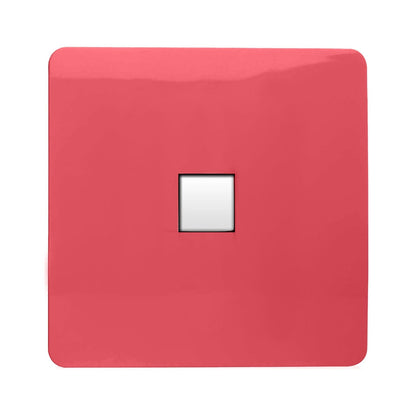 Trendi Switch 1 Gang Cat 3 Telephone Slave Socket in Strawberry Red