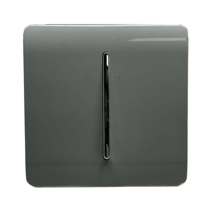 Trendi Switch 1 Gang Intermediate Rocker Light Switch in Charcoal Grey