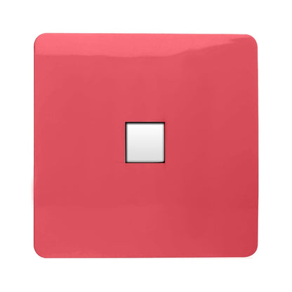 Trendi Switch 1 Gang RJ45 Cat 5e PC Ethernet Socket in Strawberry Red