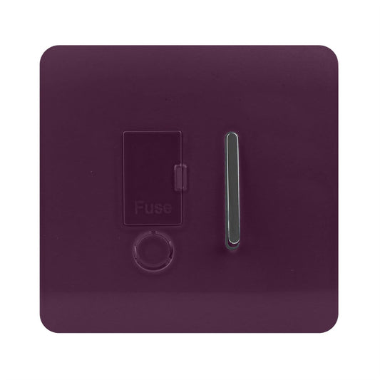 Trendi Switch 13 Amp Fused Spur with Flex Outletin Plum Purple