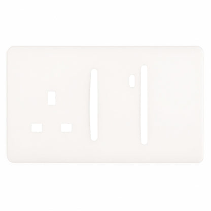 Trendi Switch Spare Faceplate For Cooker Switch & Plug Socket with Neon in Matt White
