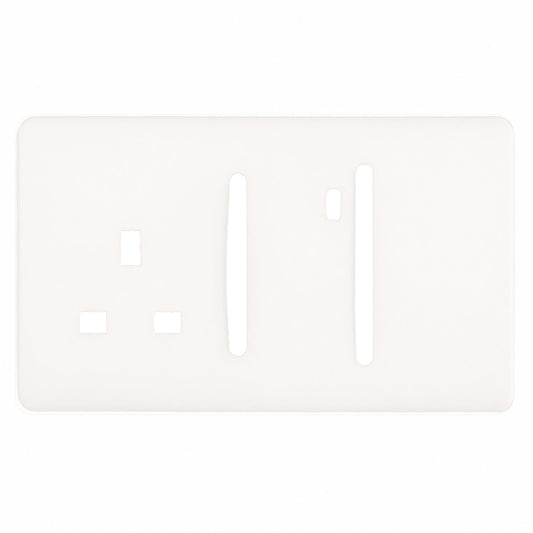 Trendi Switch Spare Faceplate For Cooker Switch & Plug Socket with Neon in Matt White