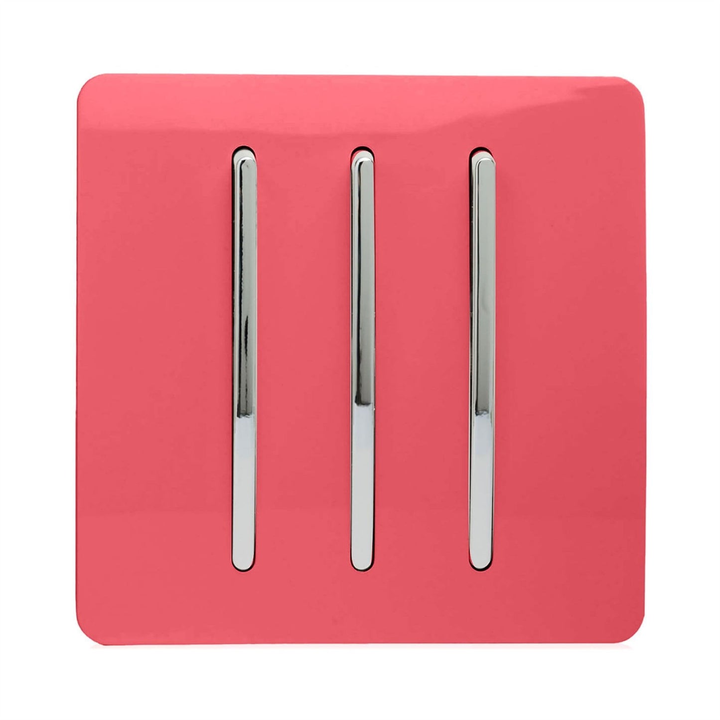 Trendi Switch 3 Gang 1 or 2 way Rocker Light Switchin Strawberry Red