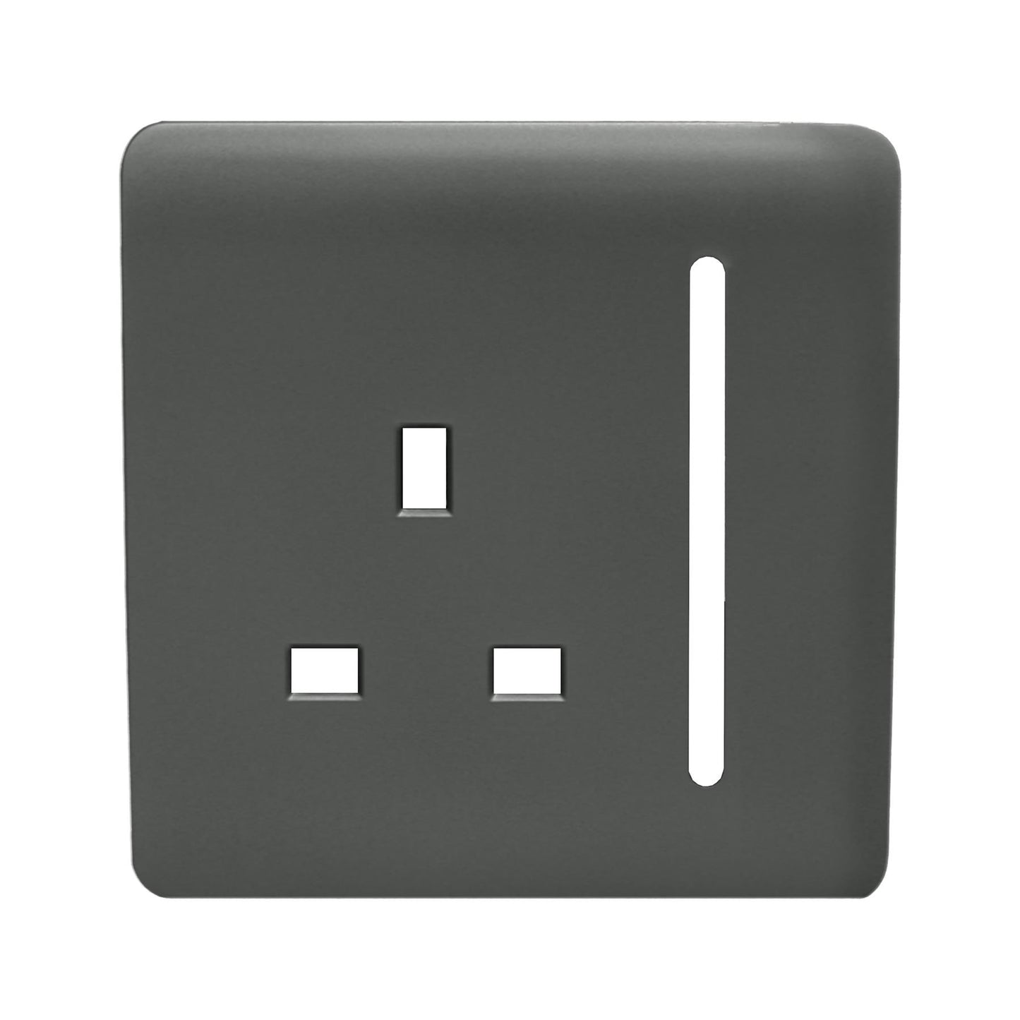 Trendi Switch 1 Gang 13 Amp Switched Spare Faceplate For Modern Designer Plug Socket Charcoal Grey