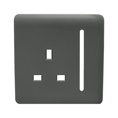 Trendi Switch 1 Gang 13 Amp Switched Spare Faceplate For Modern Designer Plug Socket Charcoal Grey