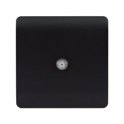 Trendi Switch 1 Gang Male F-Type Satellite Television Socket in Matt Black