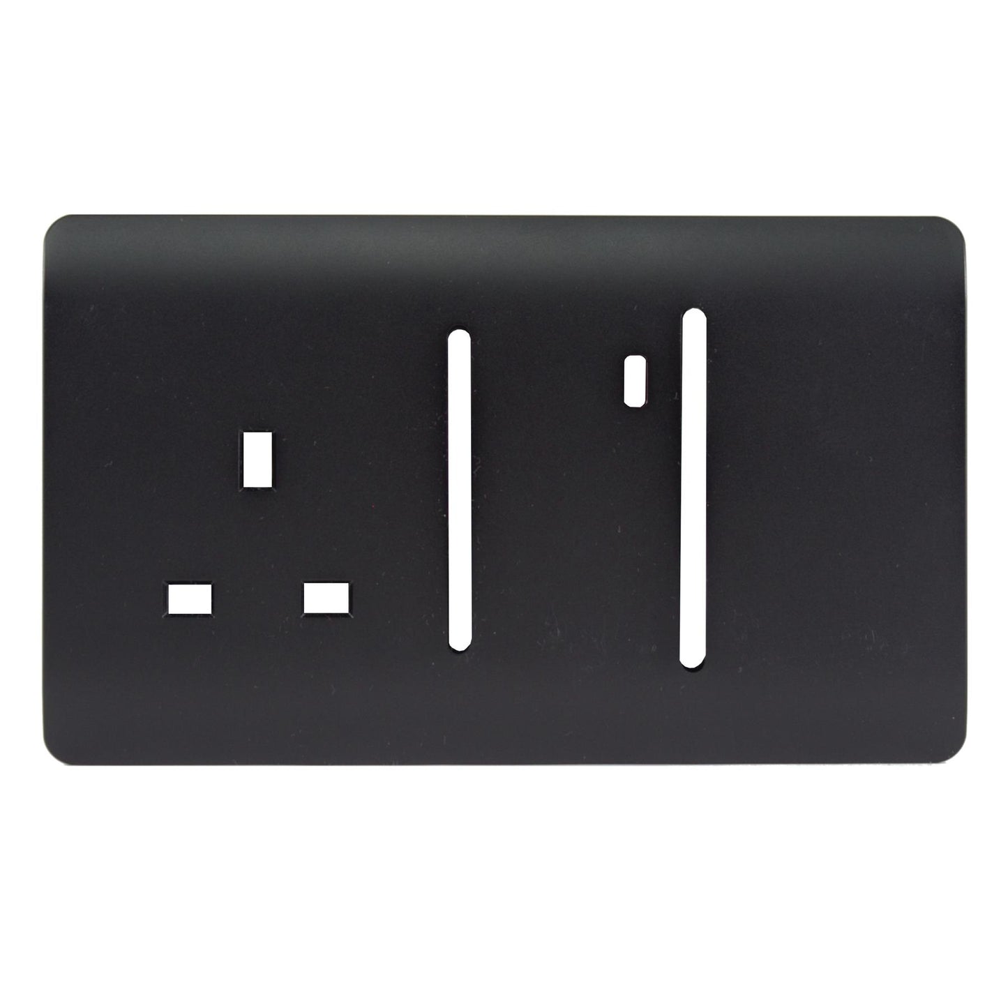 Trendi Switch Spare Faceplate For Cooker Switch & Plug Socket with Neon in Matt Black