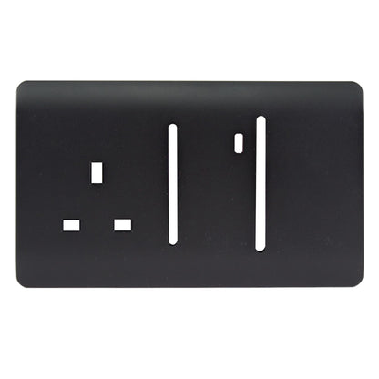 Trendi Switch Spare Faceplate For Cooker Switch & Plug Socket with Neon in Matt Black
