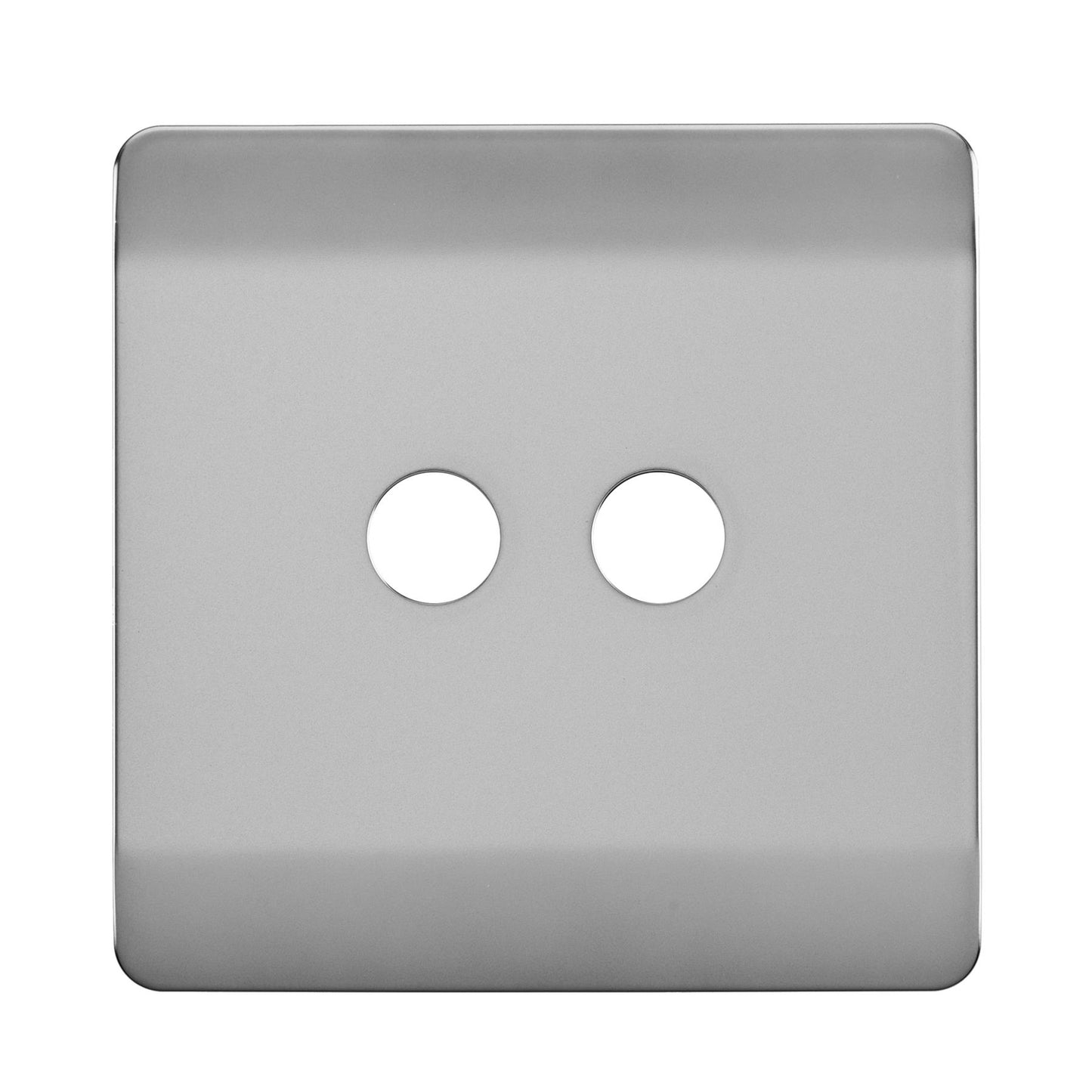 Trendi Switch 2 Gang Spare Faceplate For Co-Axial Modern Designer Television Socket in Brushed Steel