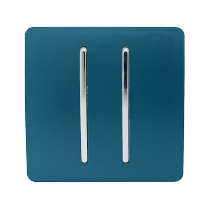 Trendi Switch 2 Gang 1 or 2 way Rocker Light Switch in Midnight Blue