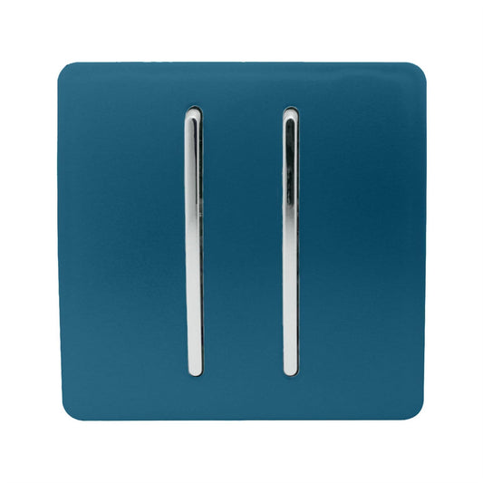 Trendi Switch 2 Gang 1 or 2 way Rocker Light Switchin Midnight Blue