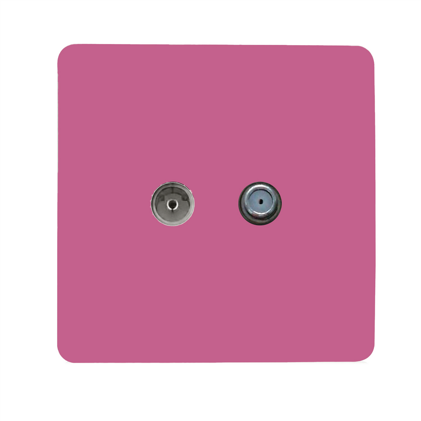 Trendi Switch TV Co-Axial & F-Type Satellite Socket in Candy Pink