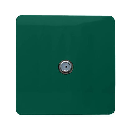 Trendi Switch 1 Gang Male F-Type Satellite Television Socket in Dark Forest Green