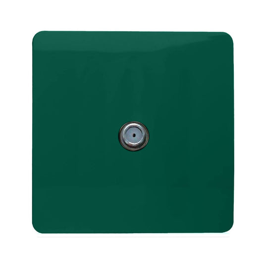 Trendi Switch 1 Gang Male F-Type Satellite Television Socketin Dark Forest Green
