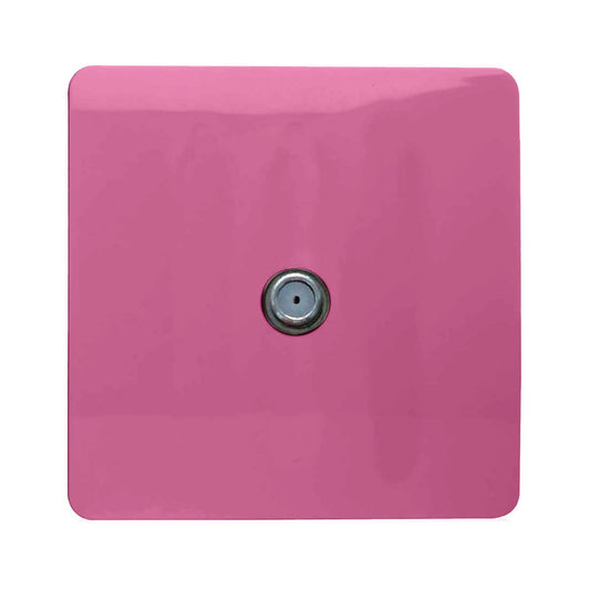 Trendi Switch 1 Gang Male F-Type Satellite Television Socketin Candy Pink