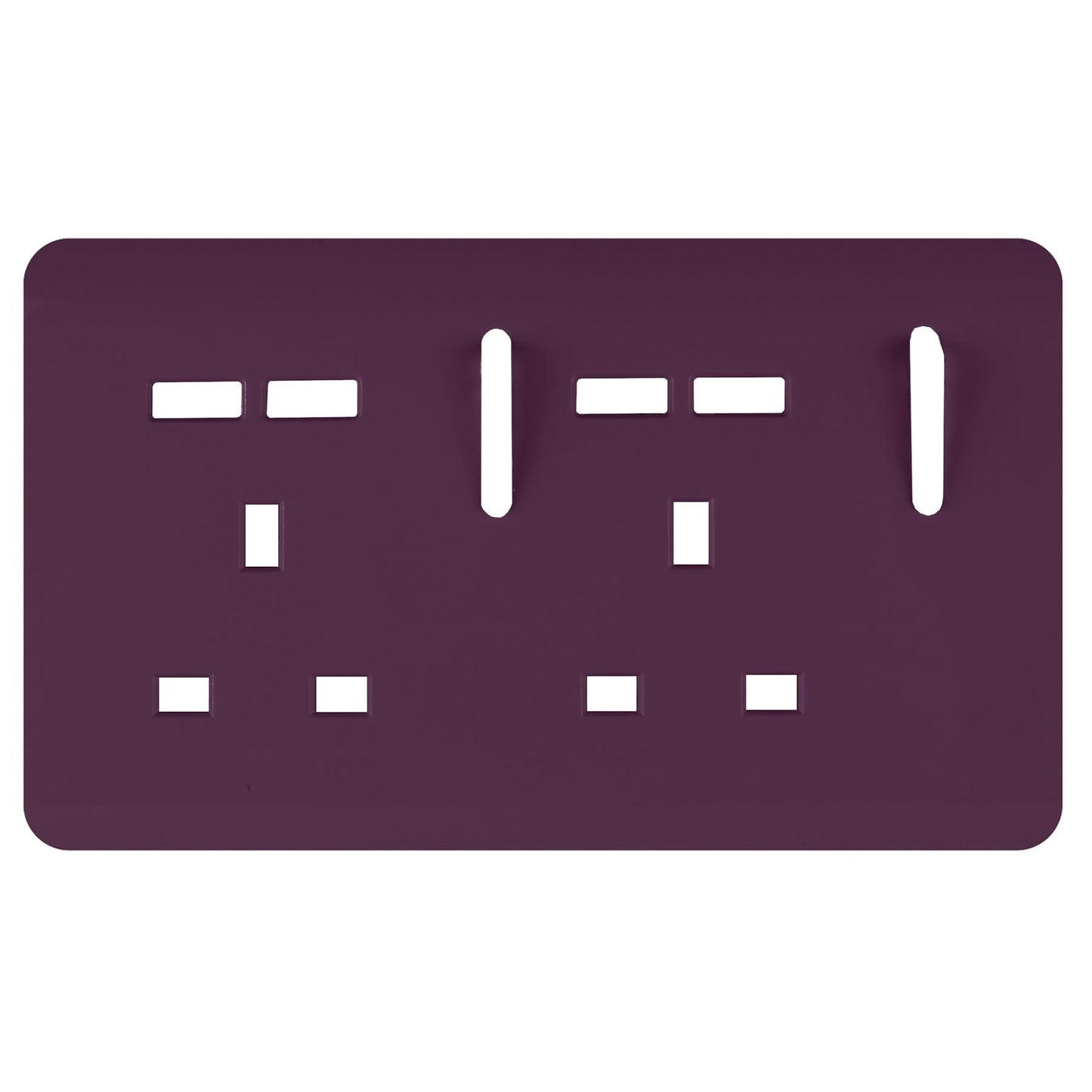 Trendi Switch 2 Gang 4 Port USB Spare Faceplate For Modern Designer Plug Socket in Plum Purple