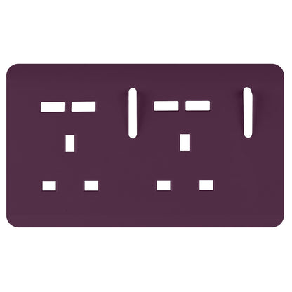 Trendi Switch 2 Gang 4 Port USB Spare Faceplate For Modern Designer Plug Socket in Plum Purple