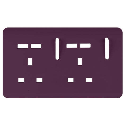 Trendi Switch 2 Gang 4 Port USB Spare Faceplate For Modern Designer Plug Socket in Plum Purple