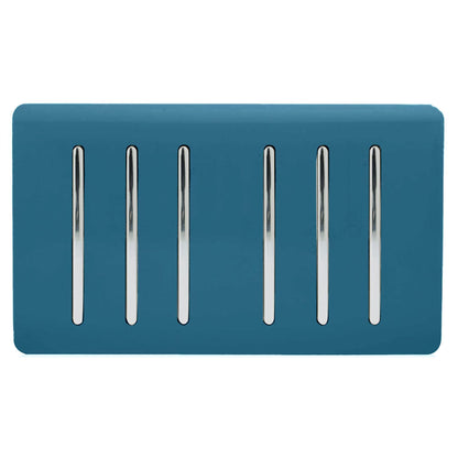 Trendi Switch 6 Gang 1 or 2 Way Light Switch in Midnight Blue