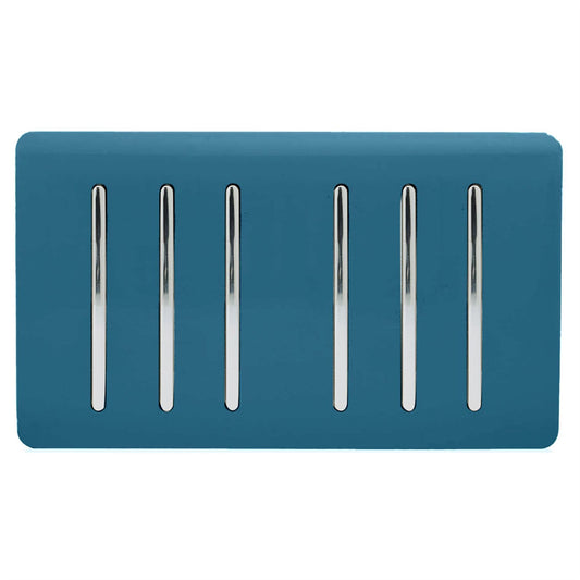 Trendi Switch 6 Gang 1 or 2 Way Light Switchin Midnight Blue