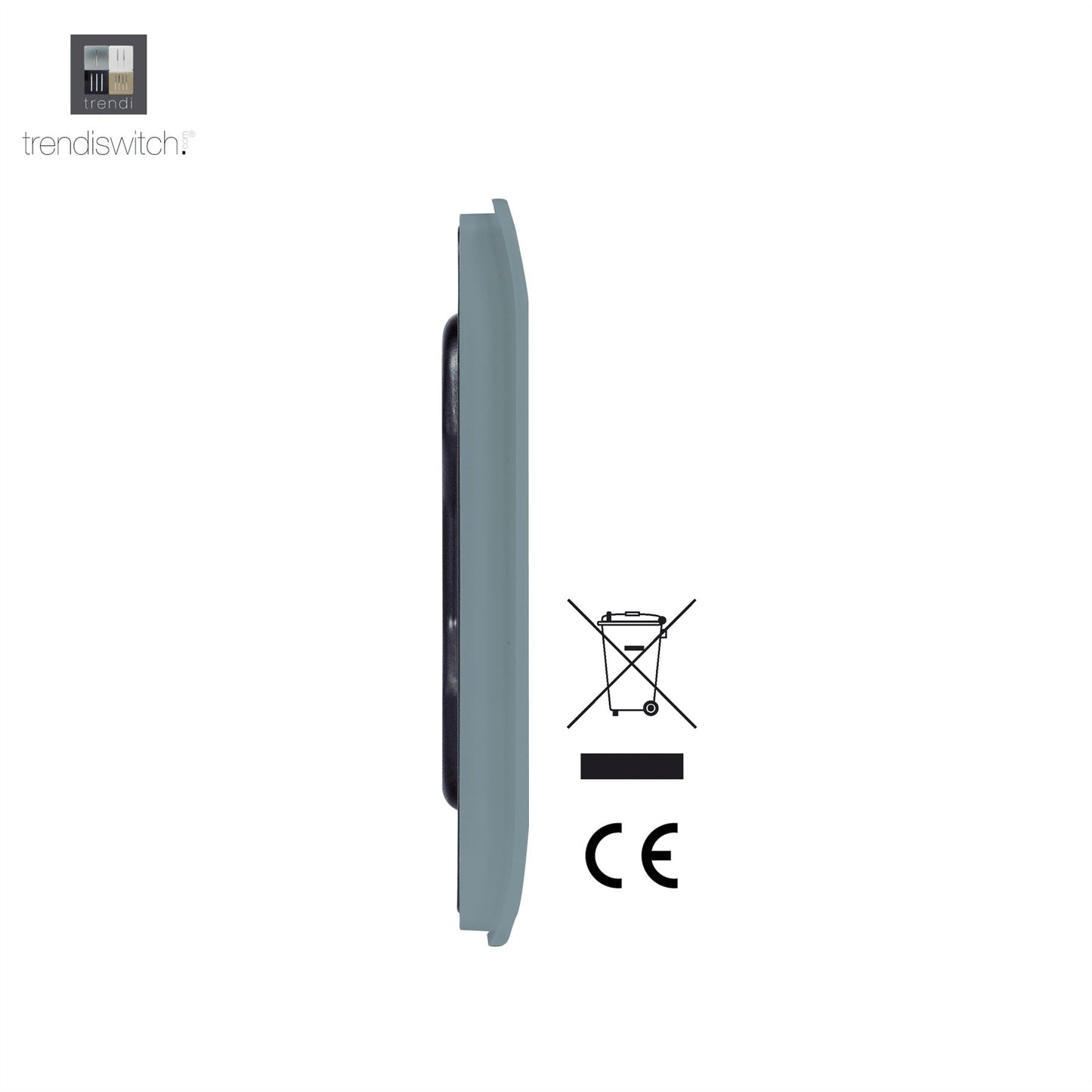 Trendi Switch Single Blanking Platein Cool Grey