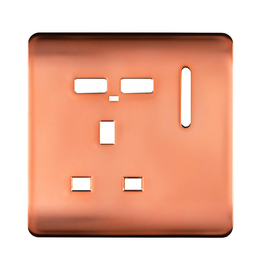 Trendi Switch 1 Gang USB Spare Faceplate For Modern Designer Plug Socket in Copper