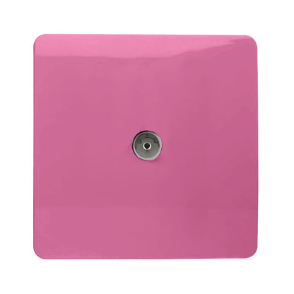 Trendi Switch 1 Gang Female Co-Axial Television Socket in Candy Pink