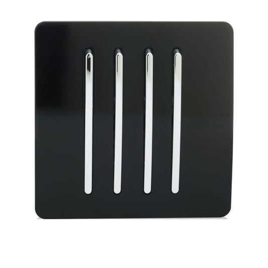 Trendi Switch 4 Gang 1 or 2 way Rocker Light Switchin Piano Black