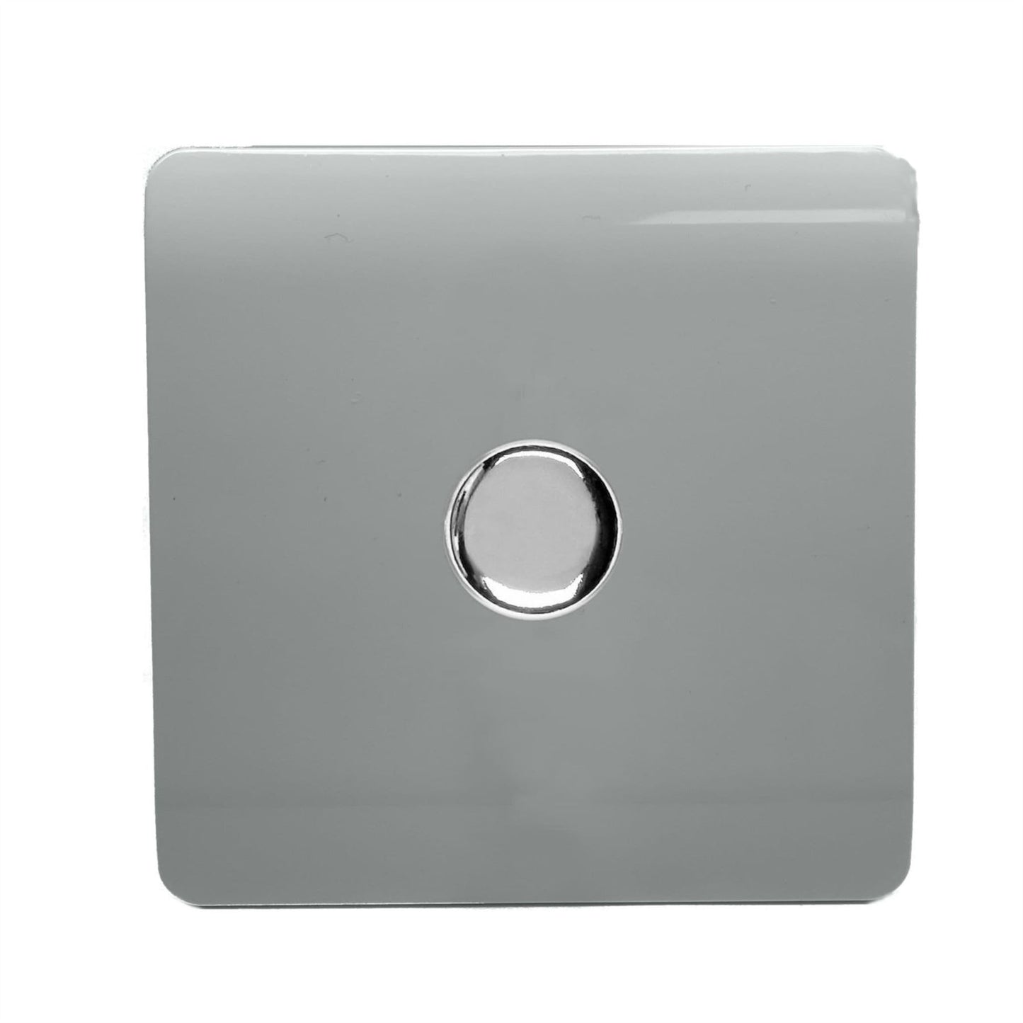 Trendi Switch 1 Gang 1 or 2 way 150w Rotary LED Dimmer Light Switchin Platinum Silver