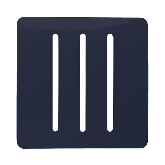Trendi Switch 3 Gang Spare Faceplate for Modern Designer Light Switch in Navy Blue