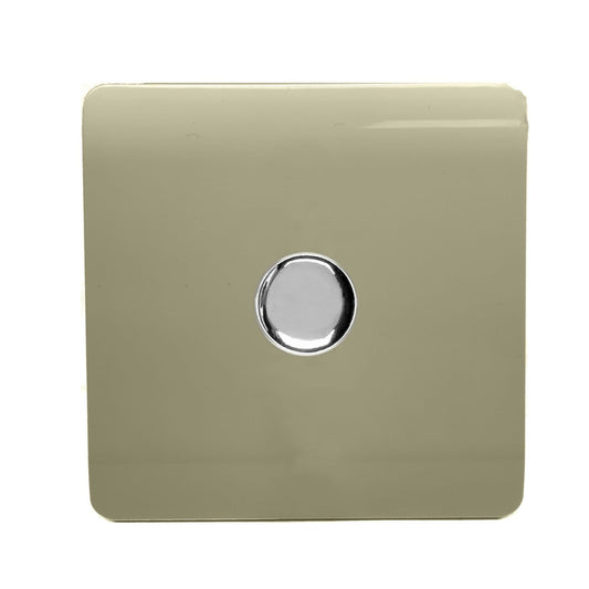 Trendi Switch 1 Gang 1 or 2 way 150w Rotary LED Dimmer Light Switchin Champagne Gold