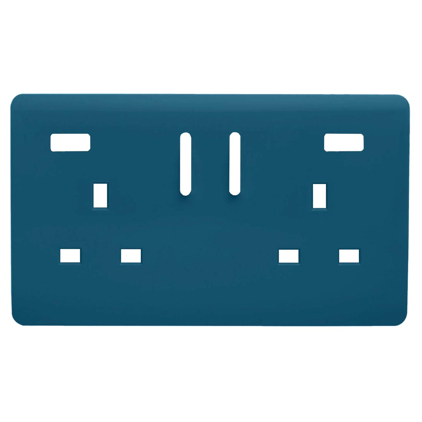 Trendi Switch 2 Gang USB Spare Faceplate For Modern Designer Plug Socket in Midnight Blue