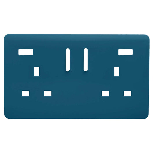 Trendi Switch 2 Gang USB Spare Faceplate For Modern Designer Plug Socket in Midnight Blue