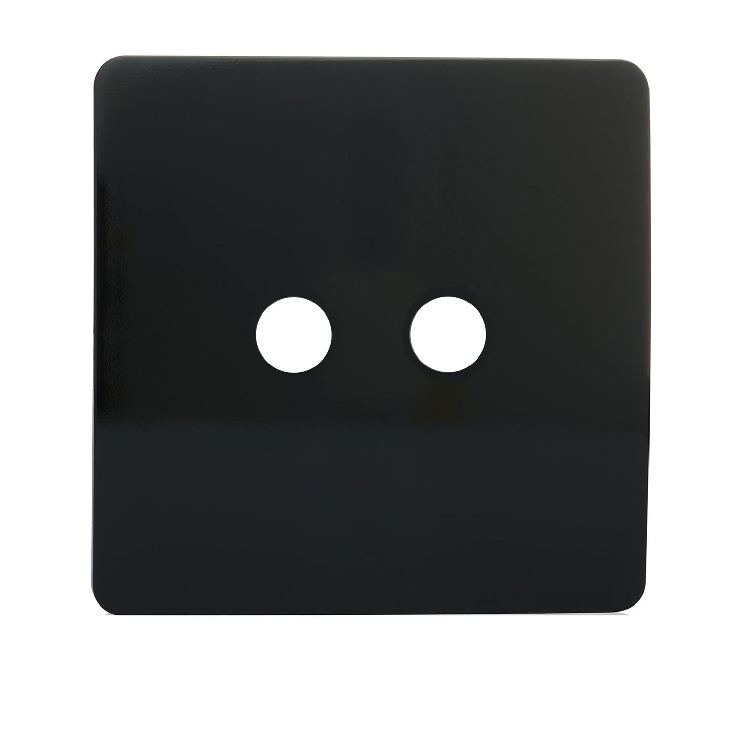 Trendi Switch 2 Gang Spare Faceplate For Co-Axial Modern Designer Television Socket in Piano Black