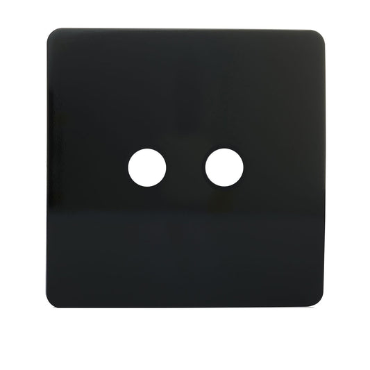 Trendi Switch 2 Gang Spare Faceplate For Co-Axial Modern Designer Television Socket in Piano Black